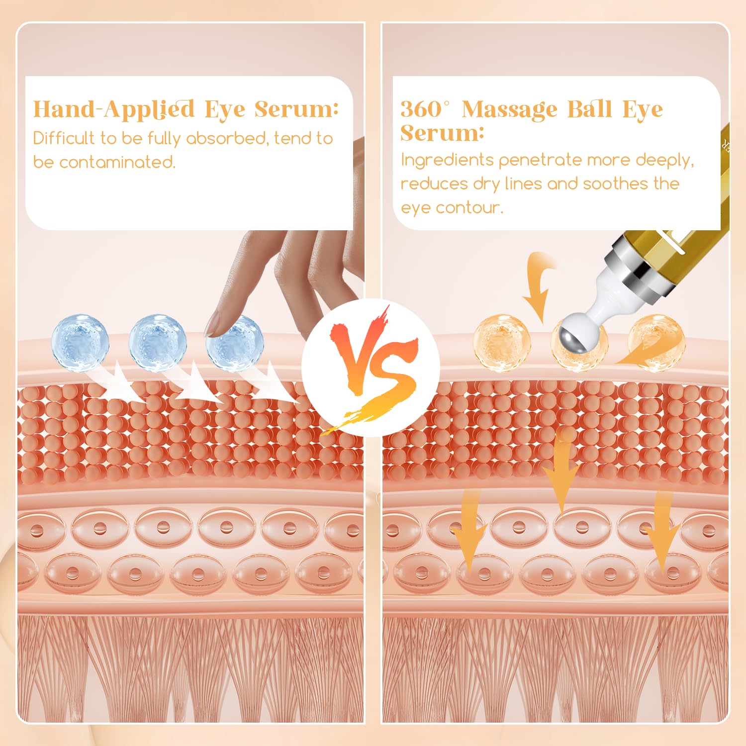 Dongyu portable eye serum fits in bags for travel and on-the-go use.