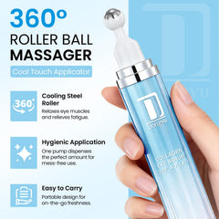 Dongyu caffeine under-eye cream texture on skin shows lightweight hydration