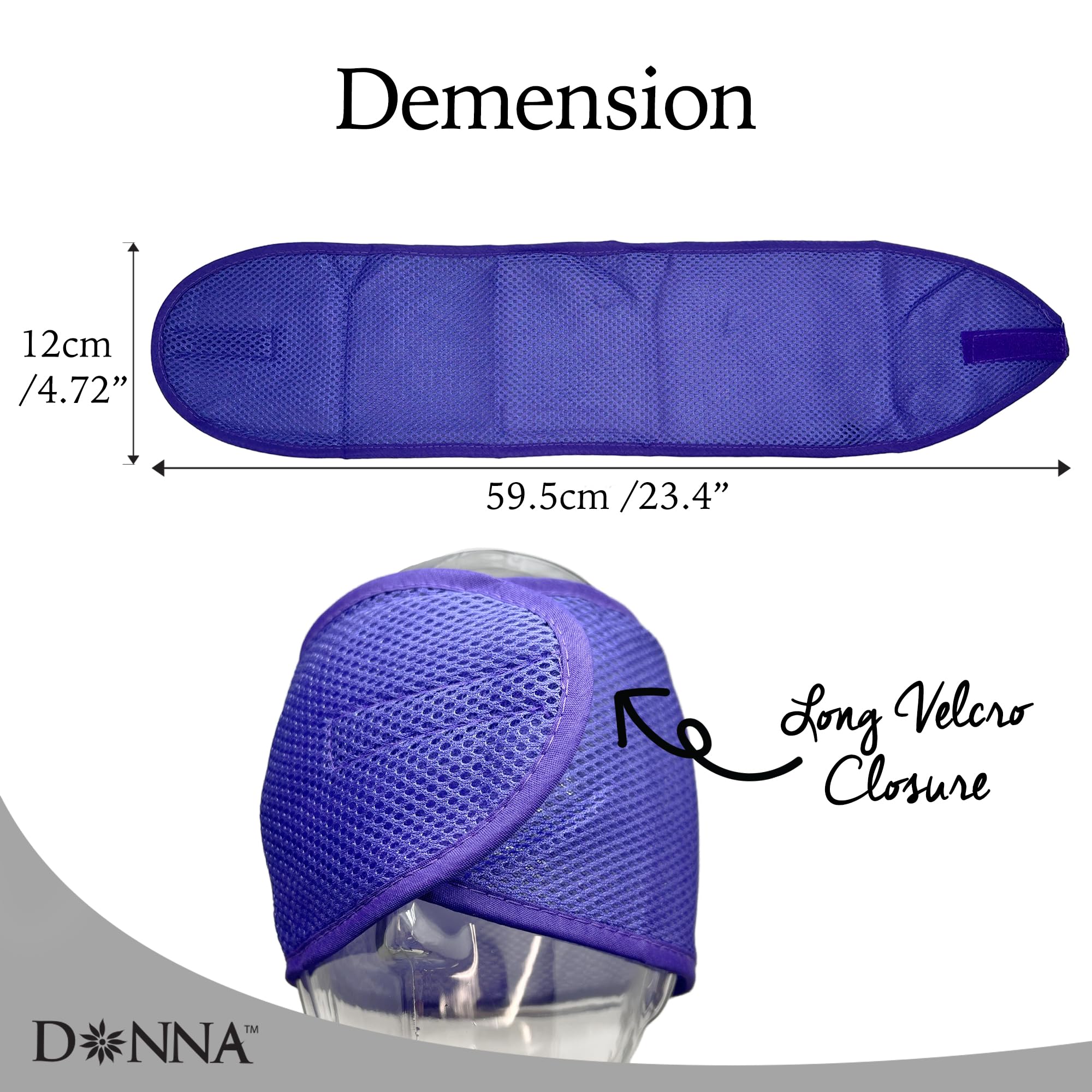 Donna Deluxe headband dual texture design highlighting cushioned padding and mesh
