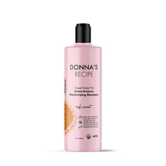 Donna's Recipe Sweet Potato Pie shampoo bottle highlighting deep hydration for dry hair