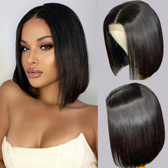 DONXUE 10 inch bob wig displaying a sleek, easy-to-wear short style.