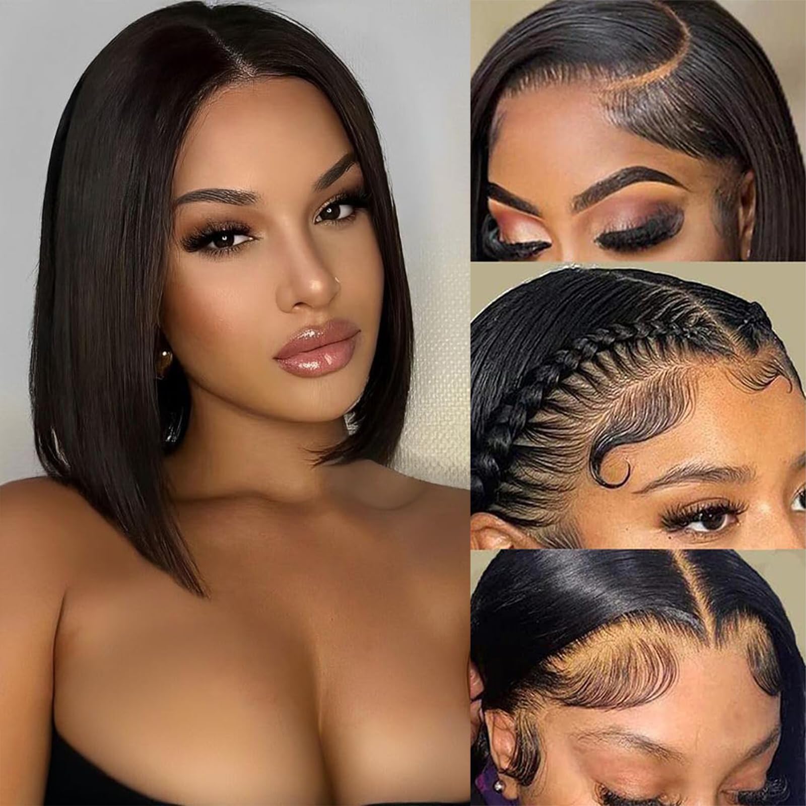 DONXUE Bob wig with 13x4 lace front showing a natural hairline for a seamless look.