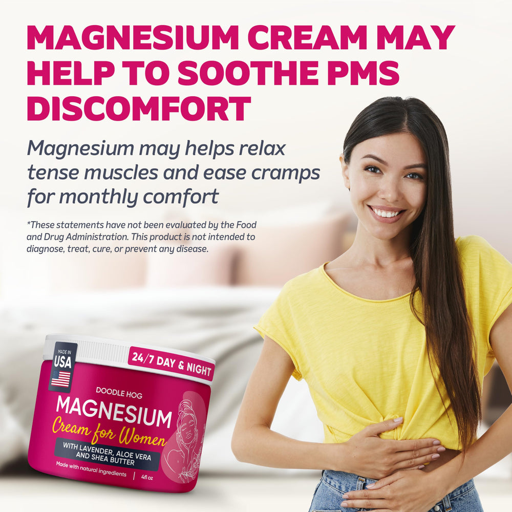 DOODLE HOG Magnesium Cream—shea butter for lasting moisture.