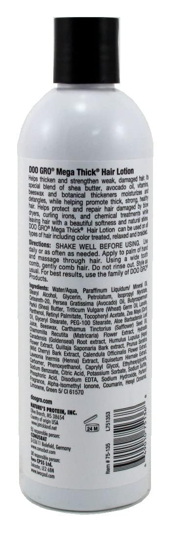 Doo Gro Growth Lotion anti-breakage application being applied to hair for reduced damage.