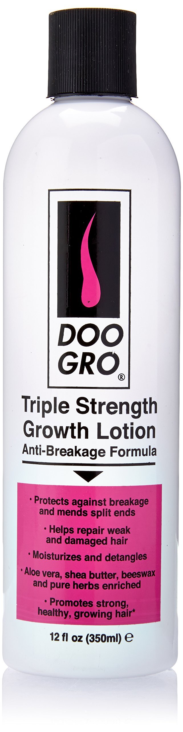 Doo Gro Growth Lotion moisturizing texture close-up emphasizing detangling ease.