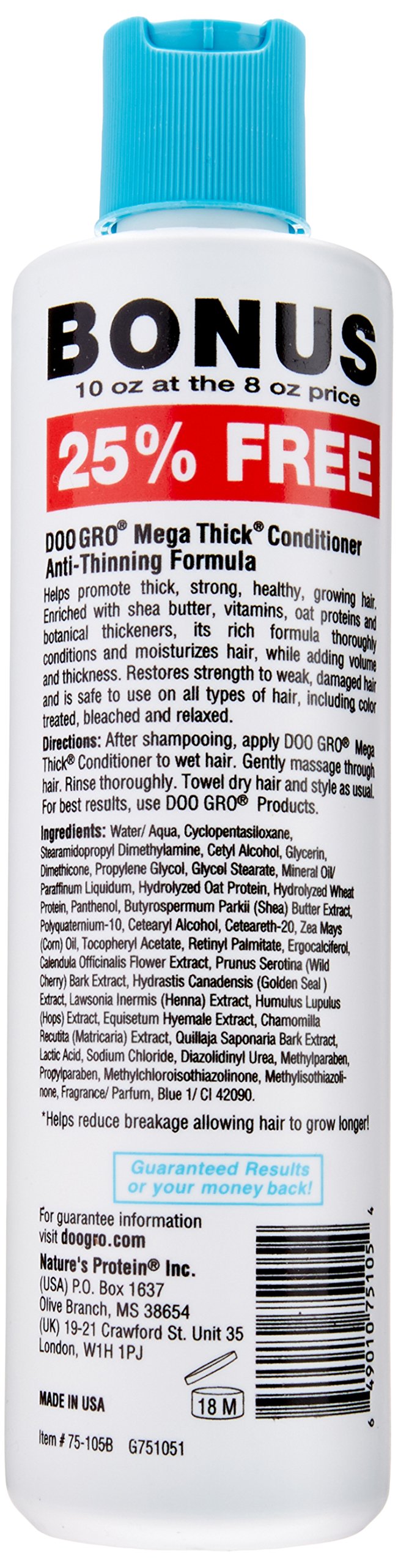 Doo Gro Mega Thick conditioner cream texture nourishes and moisturizes for silky strands.