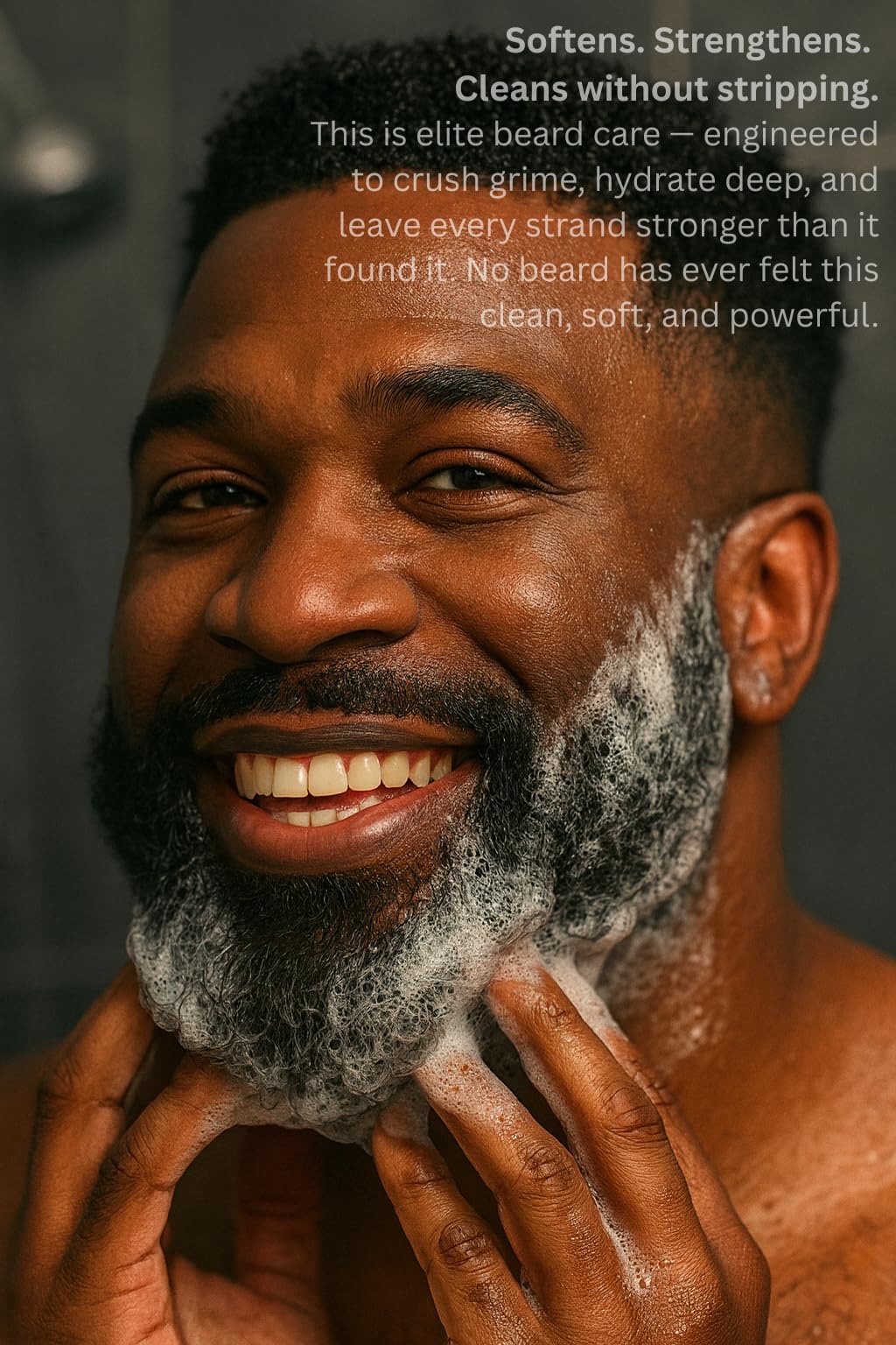Rich lather from Doppelganger beard shampoo delivers thorough cleanse