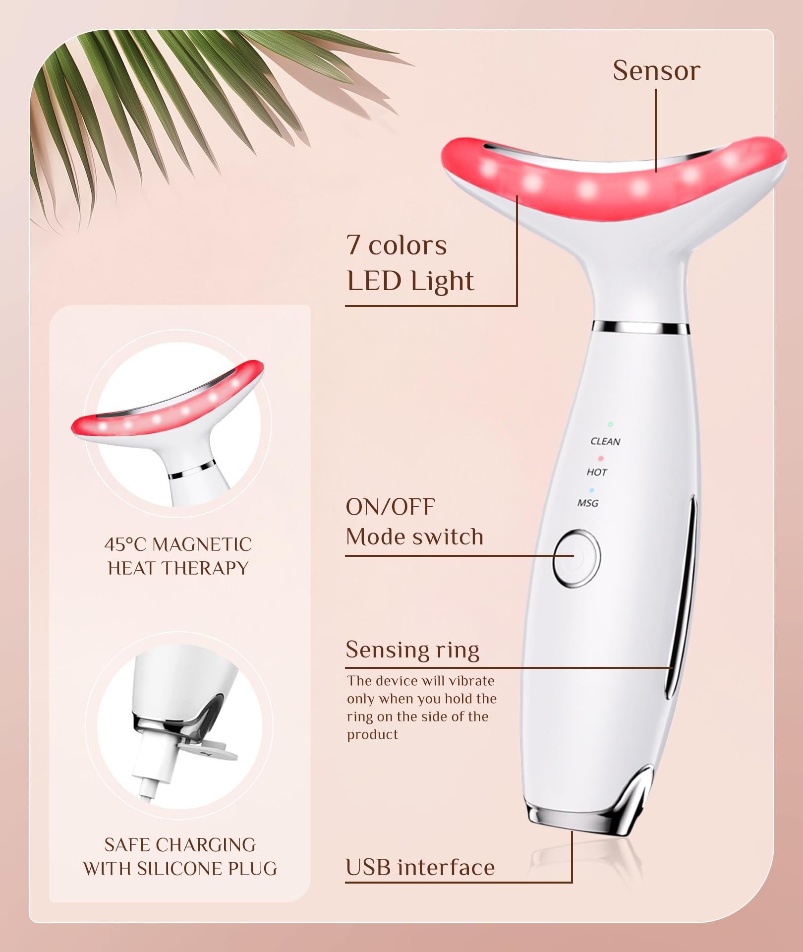 Dopsikn 113°F warm therapy feature ready to soothe facial contours.