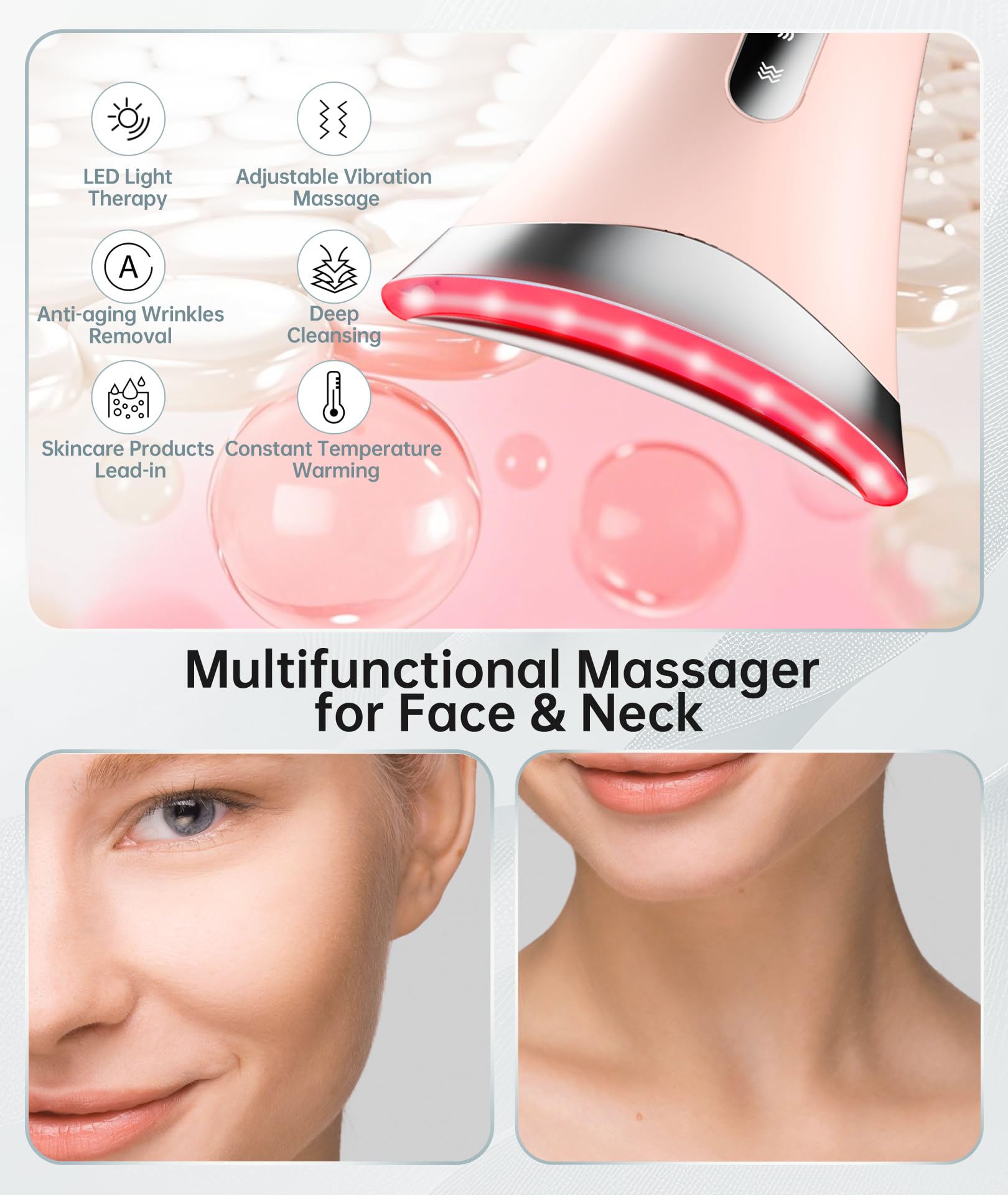 Dopsikn face-neck-body targeting design supports comprehensive contouring in daily skincare.