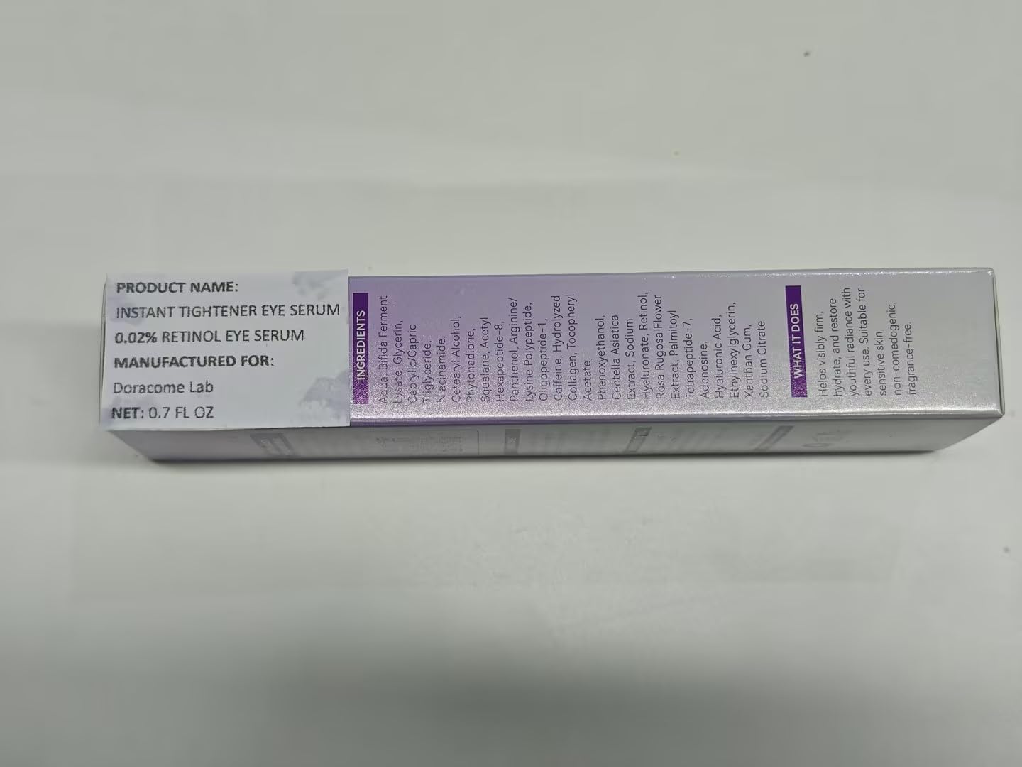 Doracome eye-care routine application visual suggesting versatile use.
