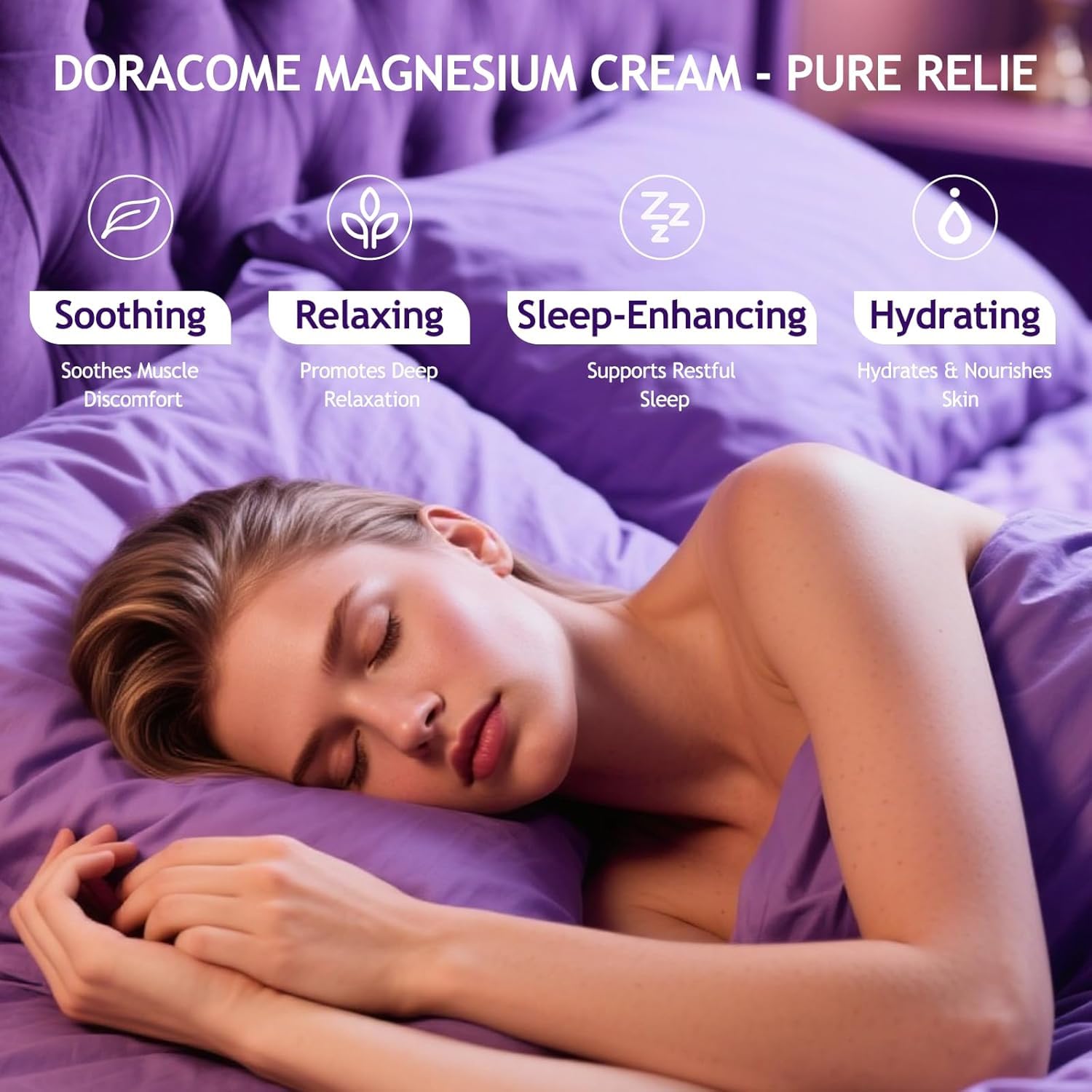Doracome Magnesium Lotion on legs and feet after activity for quick absorption