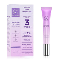Doracome retinol eye cream tube closeup showing smooth texture for delicate eye skin.