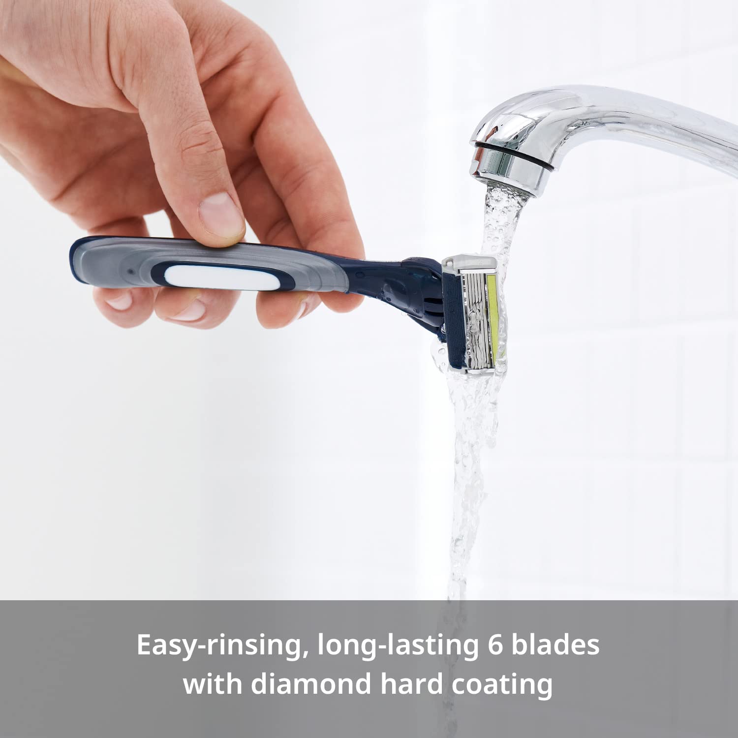 DORCO Pace 6 Plus curved slim blades for comfortable shaving with less irritation.