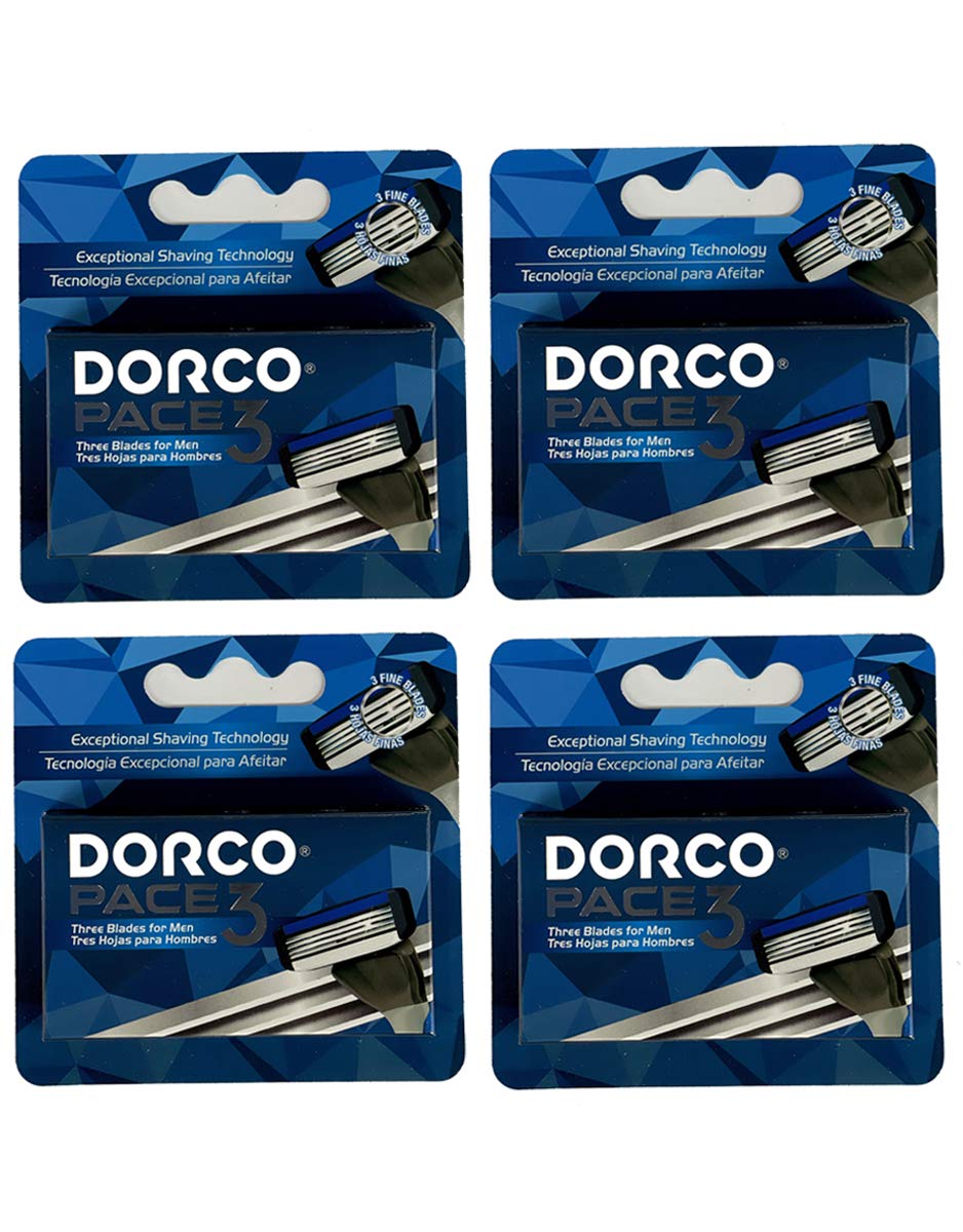 Dorco Pace 3 three-blade assembly for a smooth shave.