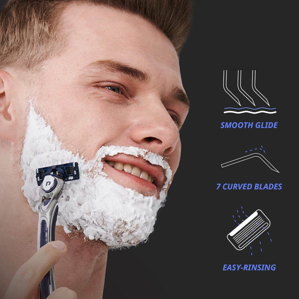 Dorco Pace 7 honeycomb guardbar surrounding shave cream for comfortable contact