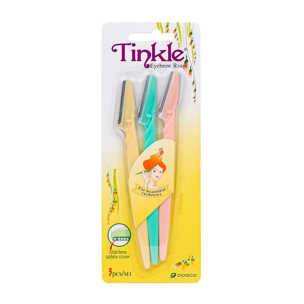 DORCO Tinkle 3ct dermaplaning tool pack for gentle facial hair removal and smoother skin.