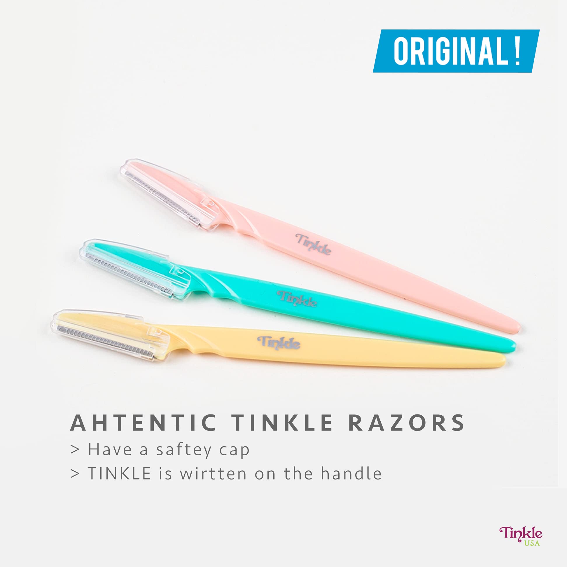 DORCO Tinkle with protective stainless steel cover protects sensitive skin during use.