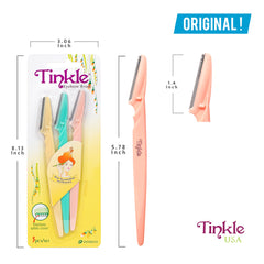 DORCO Tinkle tool close-up showing blade safety cover for skin protection.