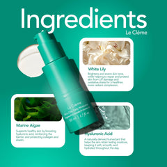 Doré La Crème ingredients hyaluronic acid illustrate moisture retention benefits.