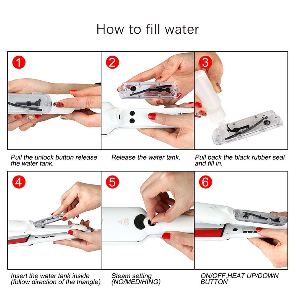 DORISILK digital temperature display helps set precise heat for safe styling.
