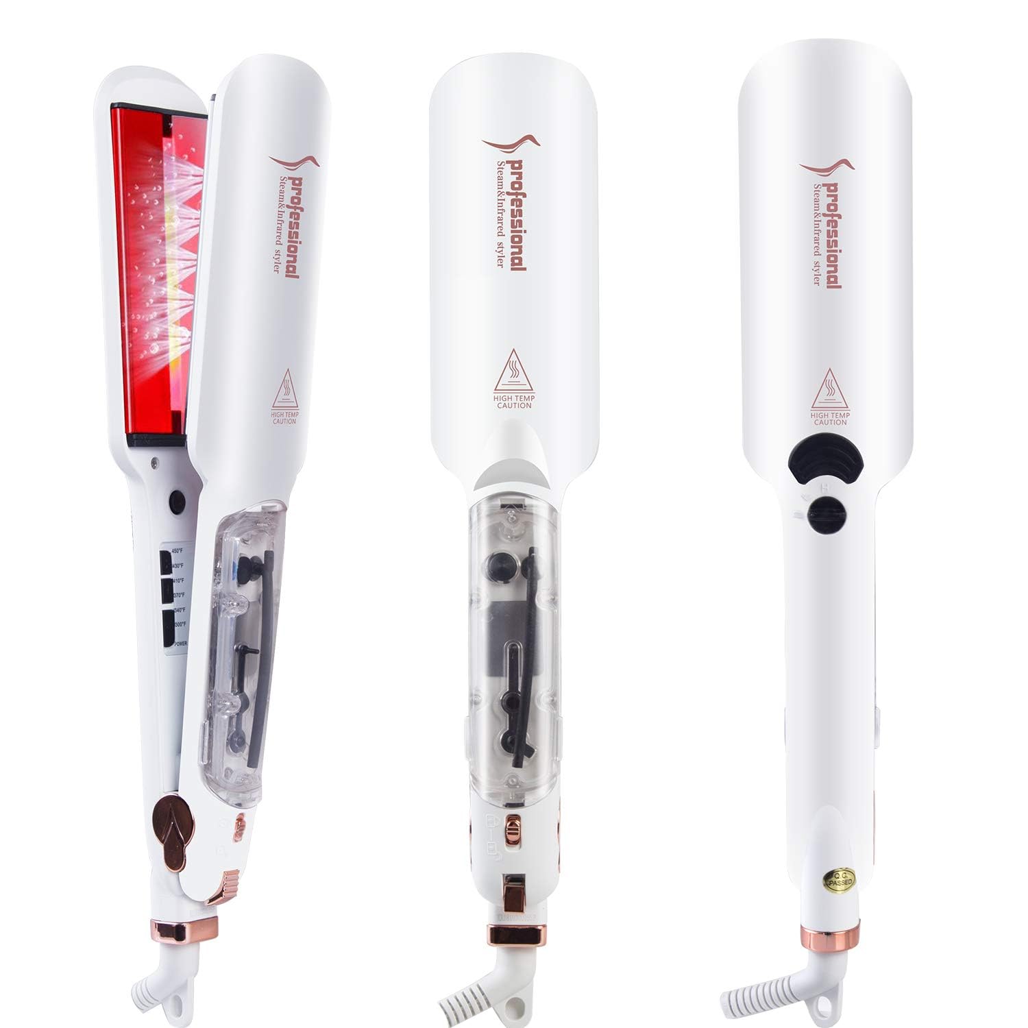 DORISILK steam hair straightener 2in plate for smooth, frizz-free results with moisture retention.