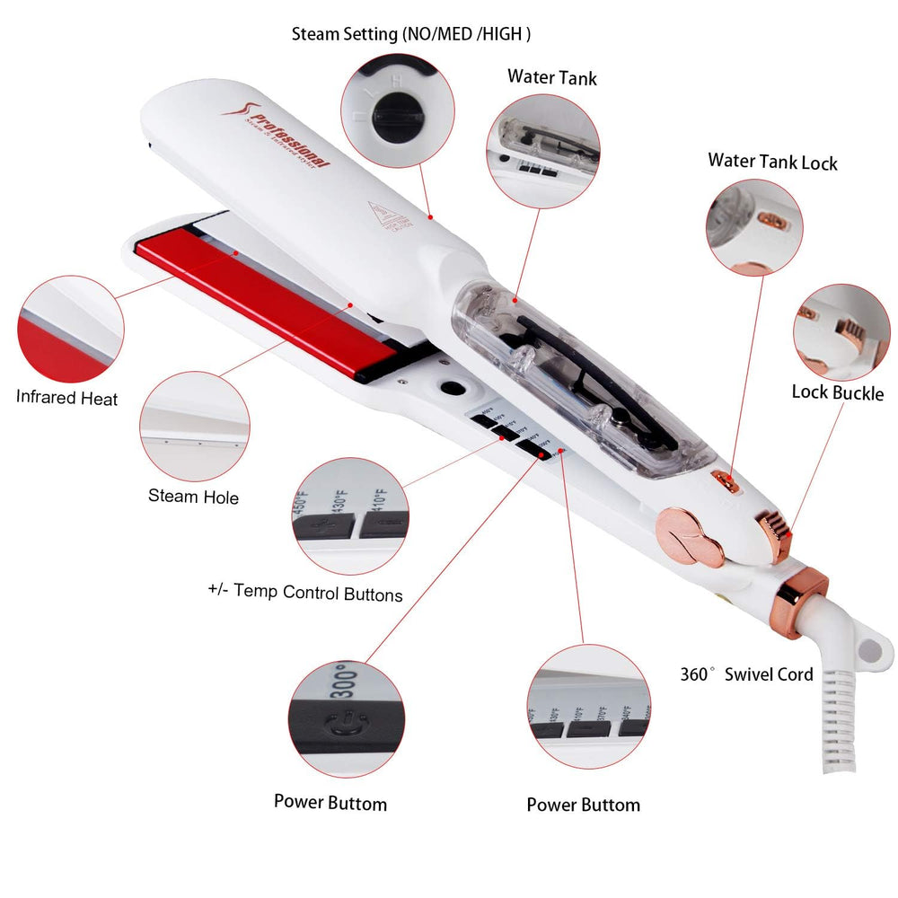 DORISILK wide 2in plate speeds styling on thick or long hair for efficiency.