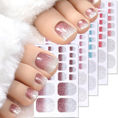Dornail gradient toe nail stickers with glitter finish for quick style upgrade.