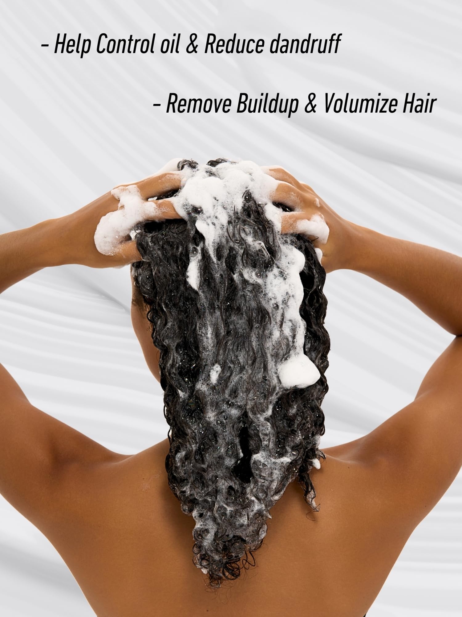DORPANG Refresh Shampoo hair lather demonstrates root volume and fullness
