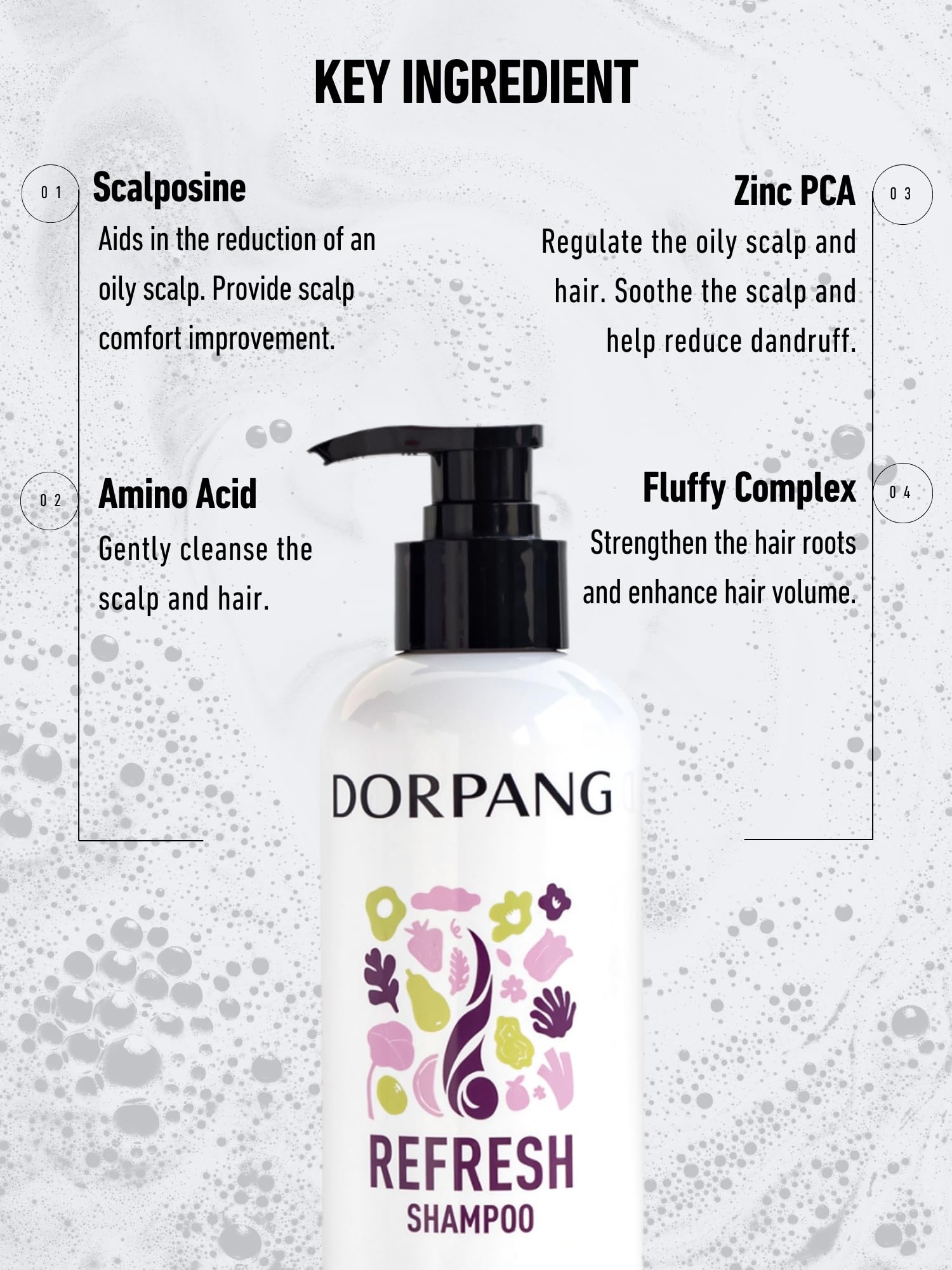 DORPANG Refresh Shampoo scalp care close-up showing soothing balance
