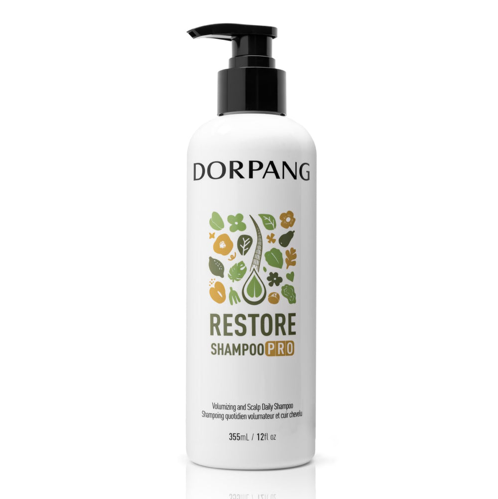 DORPANG Restore Shampoo bottle front view highlighting thinning-hair support formula.