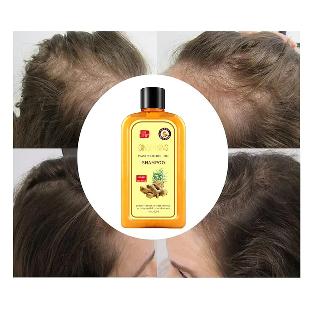Dosoecse Ginaday Ginger Shampoo demonstrates scalp nourishment and hydration.