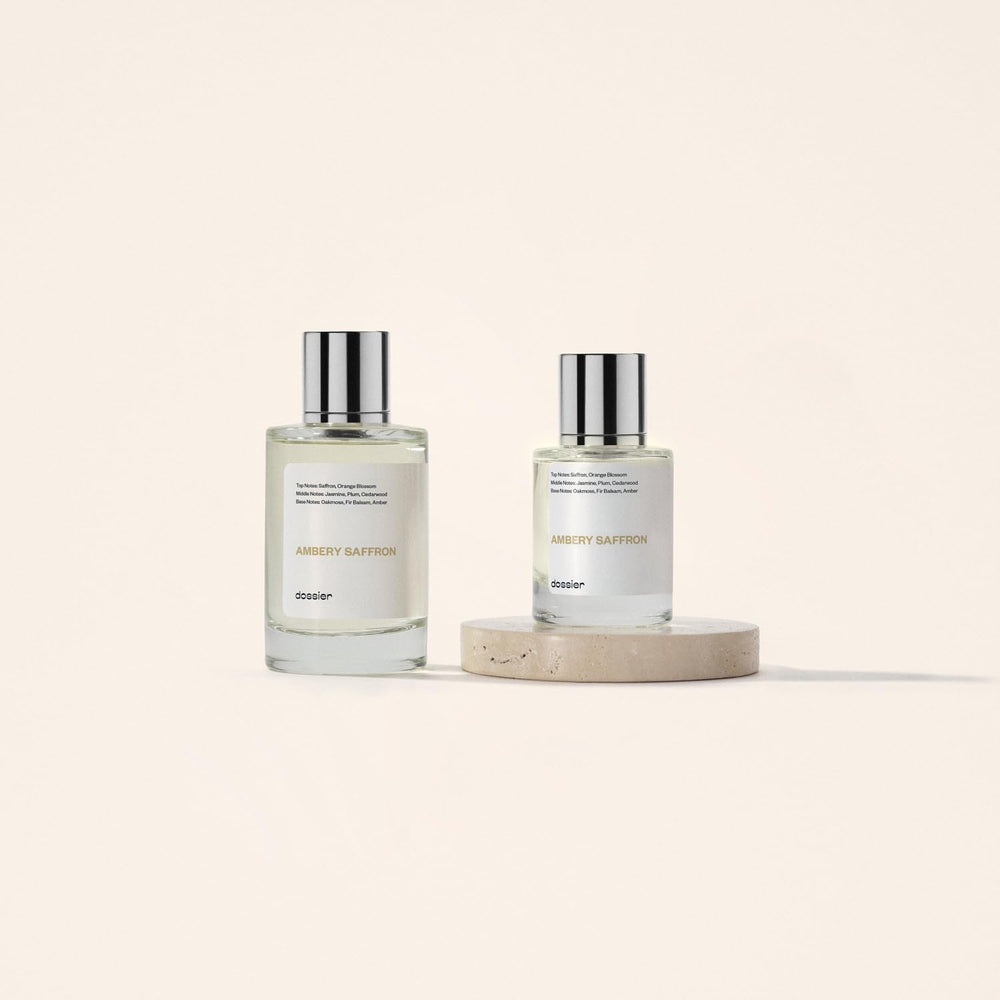 Dossier Ambery Saffron spray action captures elegant mist delivery