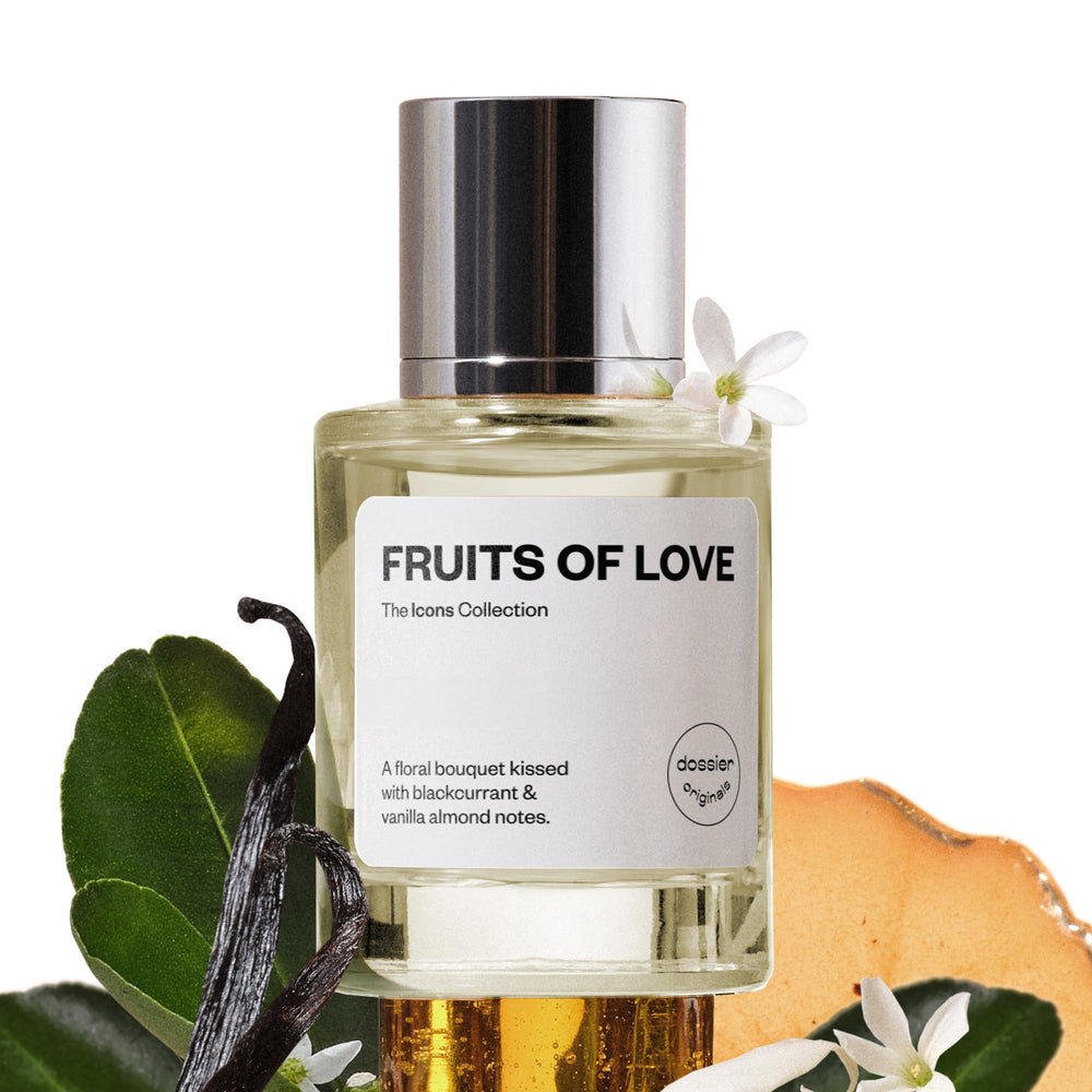 Dossier Fruits of Love packaging box shown in elegant presentation.