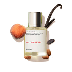 Dossier Fruity Almond bottle close-up, premium floral aroma