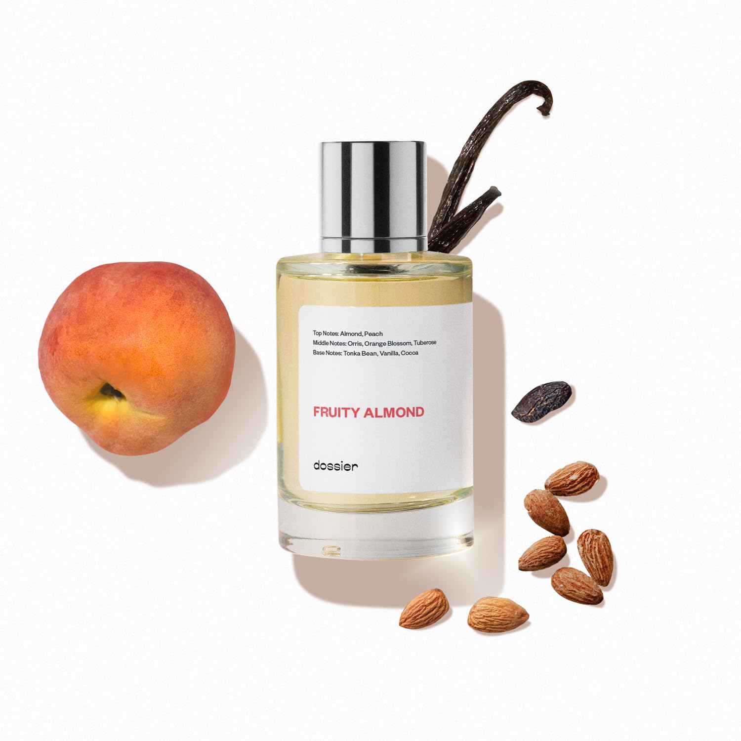 Dossier Fruity Almond bottle front for everyday wear