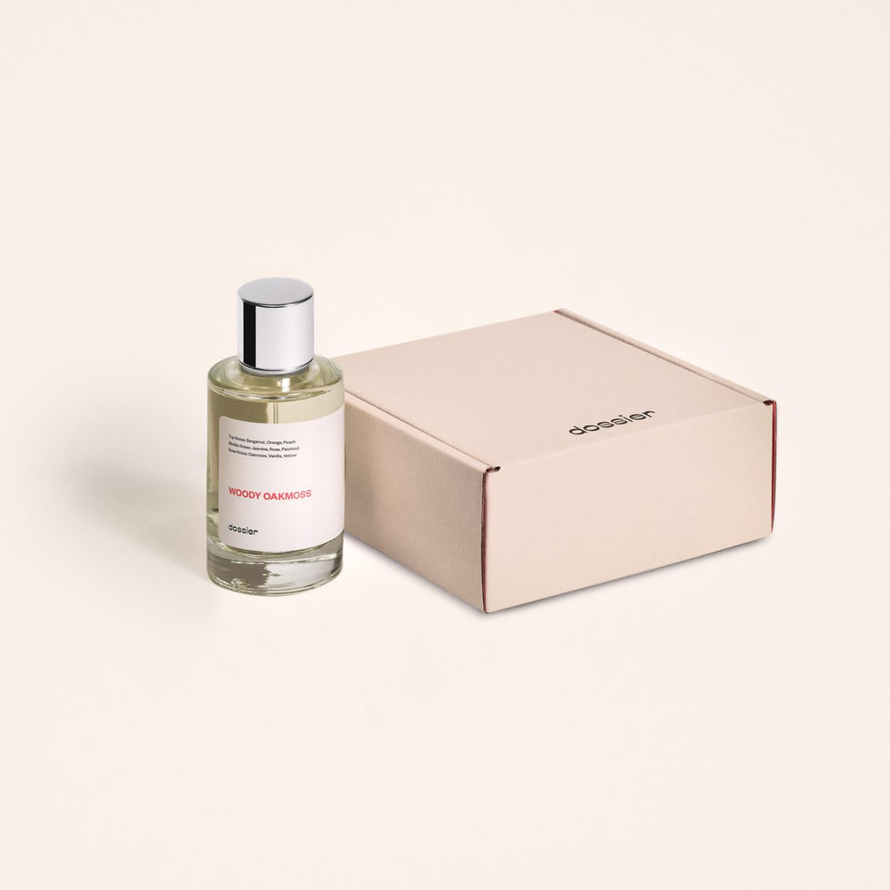 Dossier Woody Oakmoss packaging box, premium presentation for gifting