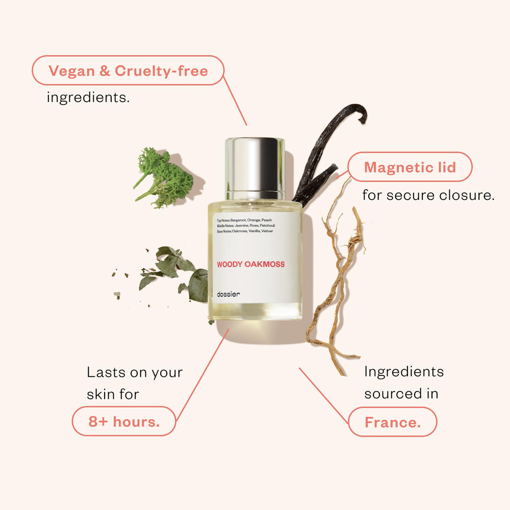 Dossier Woody Oakmoss top notes bergamot hinting fresh opening