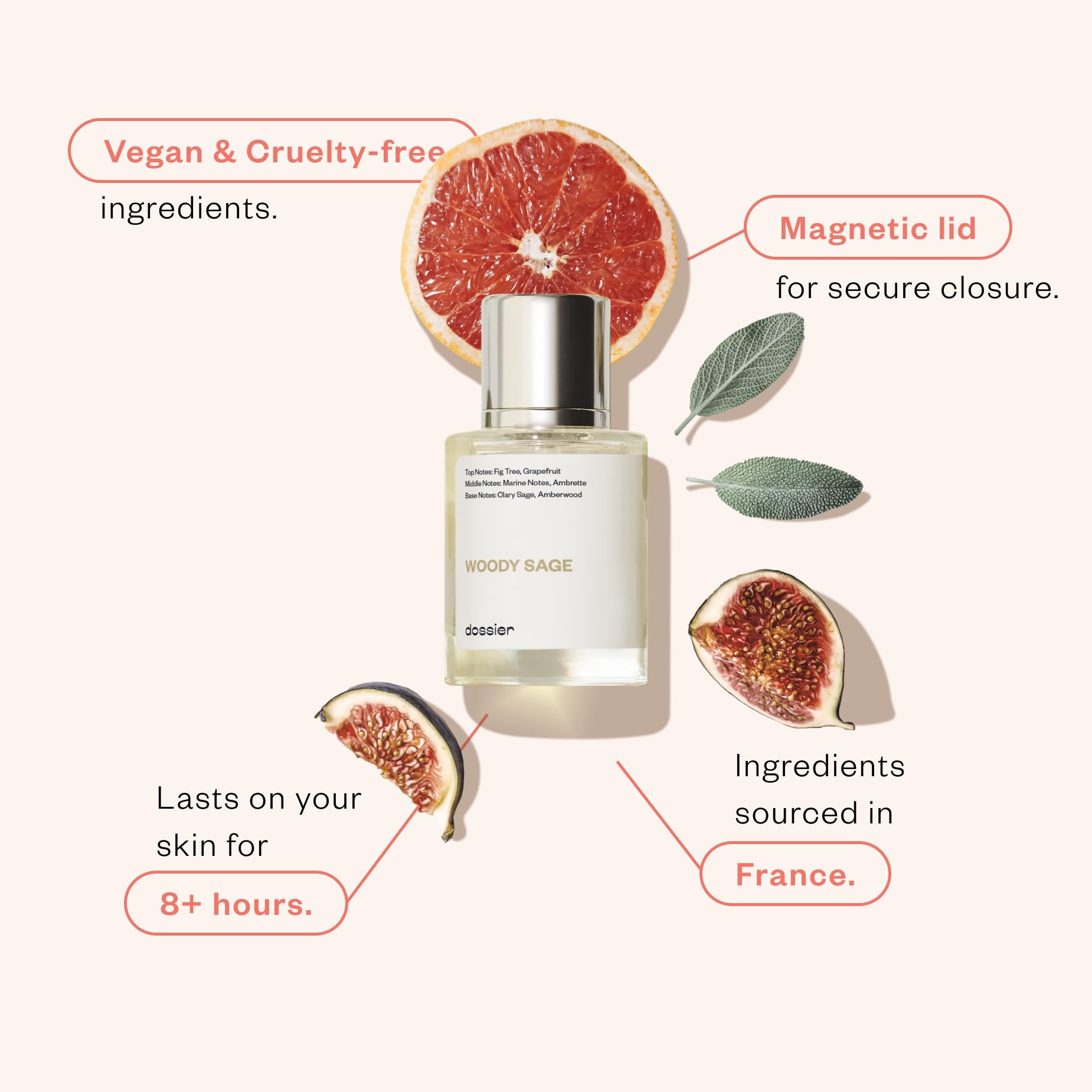 Dossier Woody Sage spray application enables even fragrance distribution.