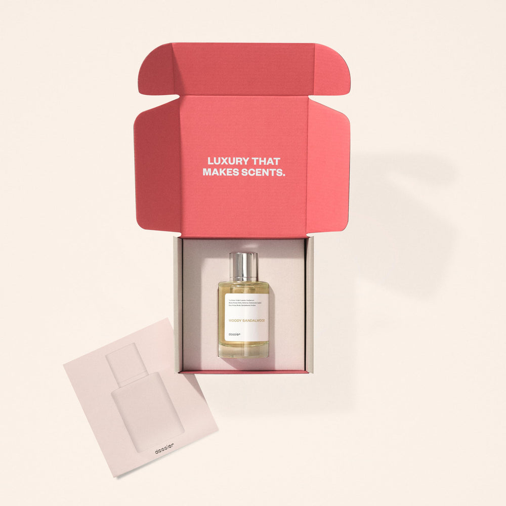 Dossier Woody Sandalwood box packaging ideal as a gift