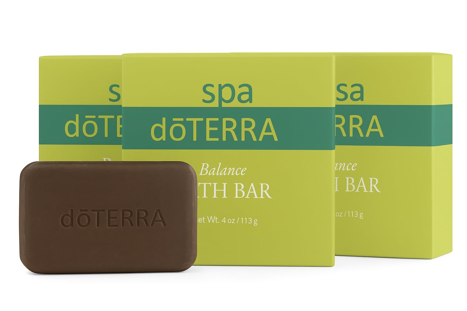 doTERRA Balance bath bar 3pk packshot promoting calming daily cleanse