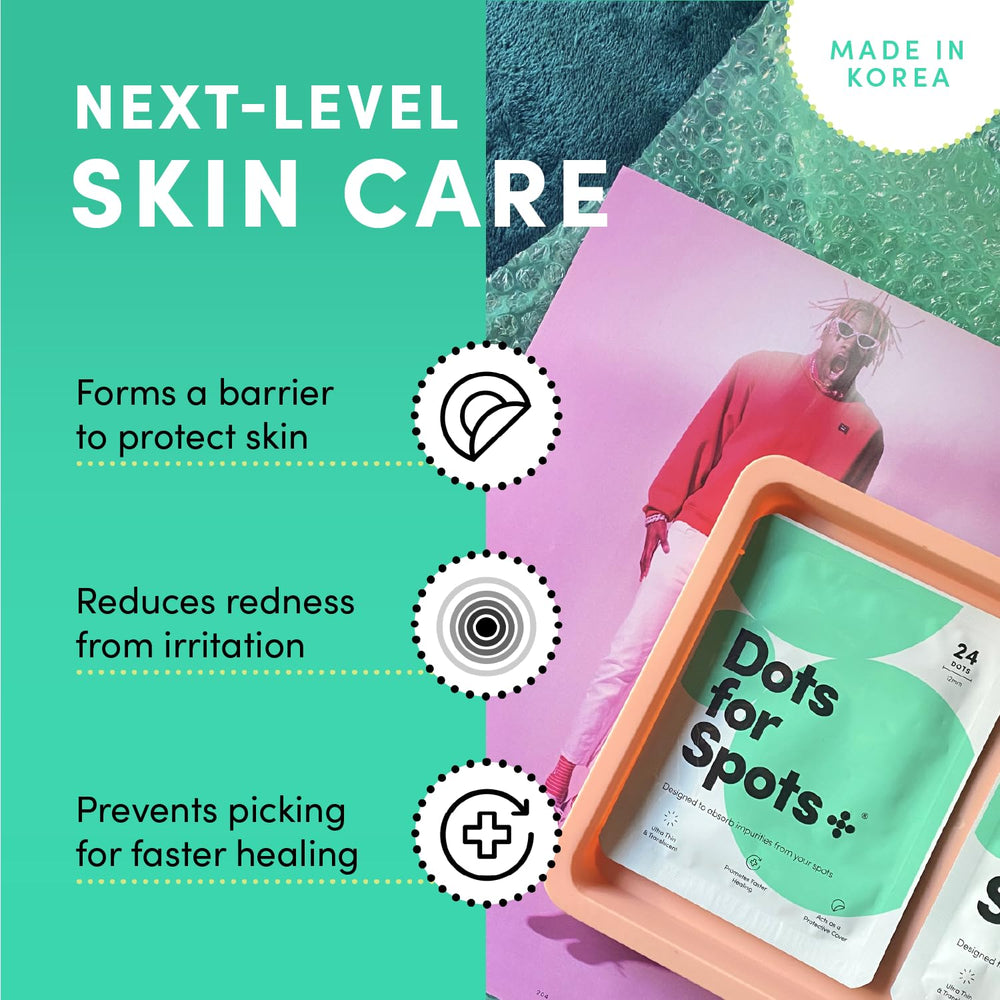 Dots for Spots patches provide a protective cover that reduces touching during wear.