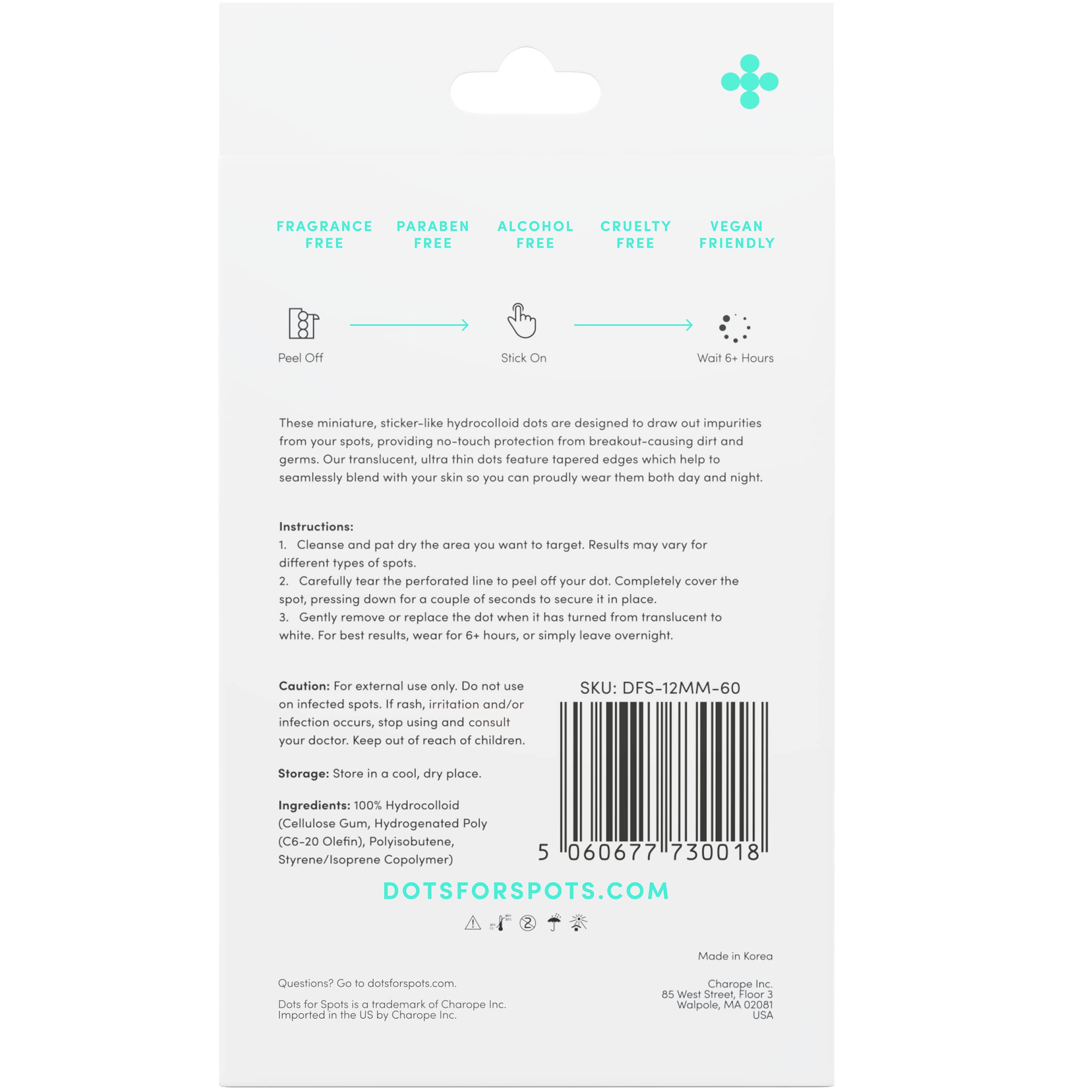Dots for Spots skin tone friendly patch stays discreet day or night.