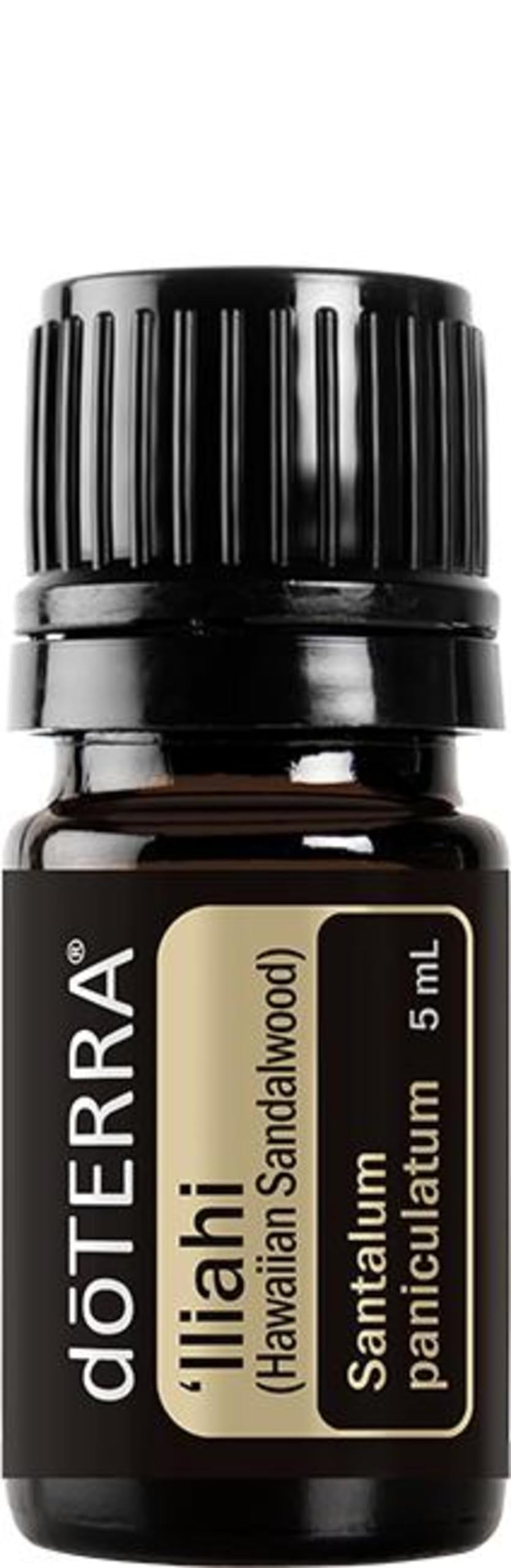 doTERRA Hawaiian Sandalwood bottle pour highlighting calming aroma for skin routines