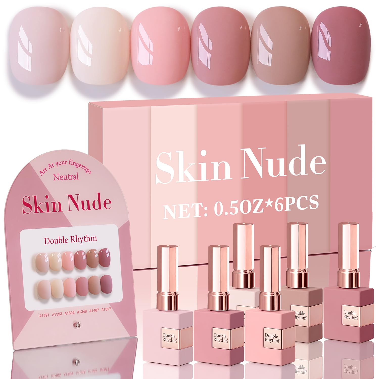 Double Rhythm gel polish set bottle closeup showing rich color