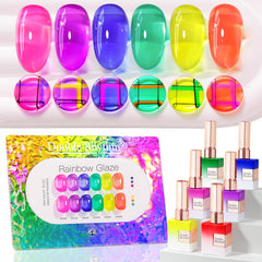 Double Rhythm 6Pcs Gel Polish bottle showing vibrant color for long-lasting nails.