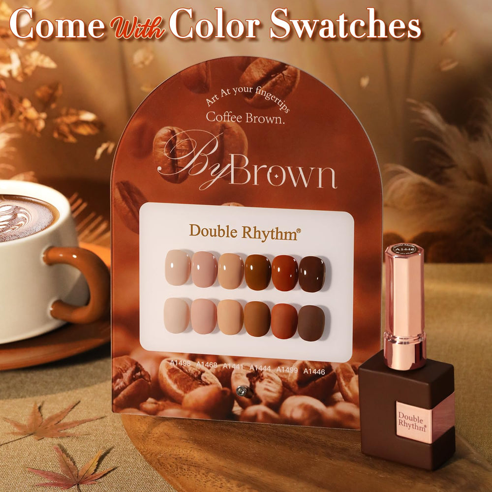 Double Rhythm gel polish bottle collection offers nude-pink hues for natural-look nails
