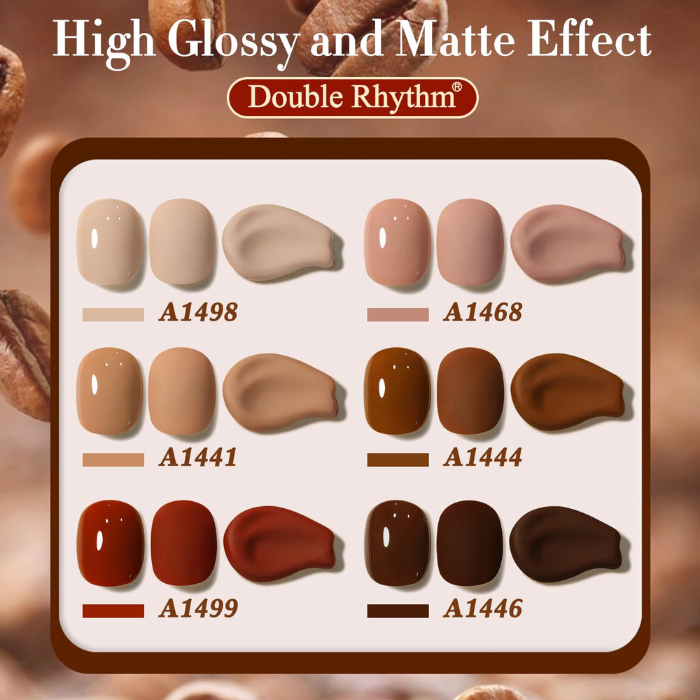 Double Rhythm 6pcs set delivers pink shade options for delicate manicure accents