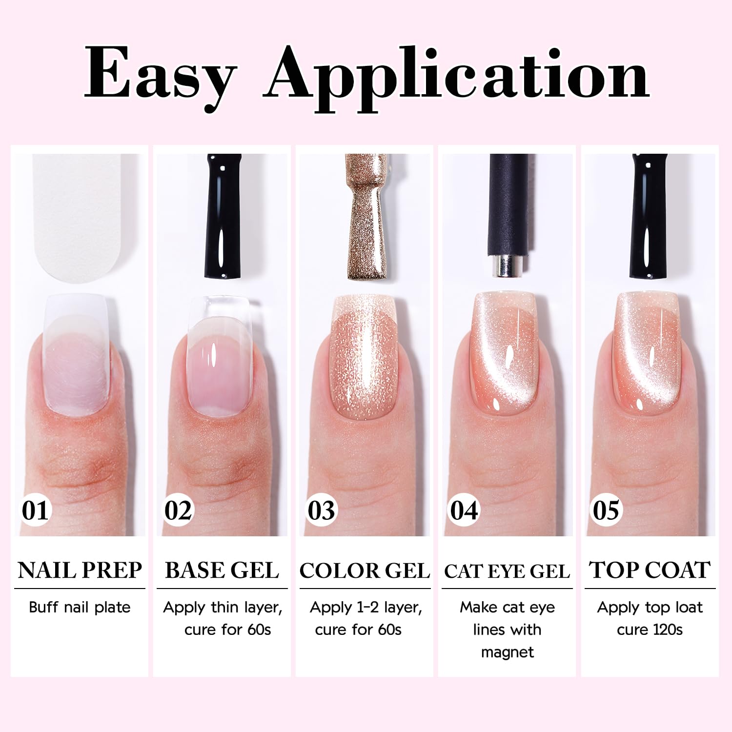 Double Rhythm at home nail art ideas using the cat eye kit
