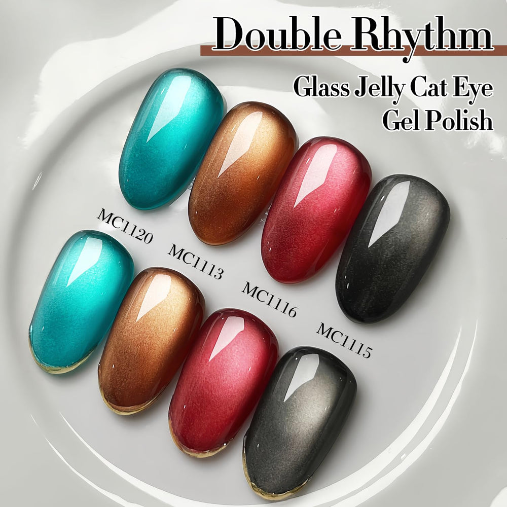 Double Rhythm at-home nail art session with DIY nails.
