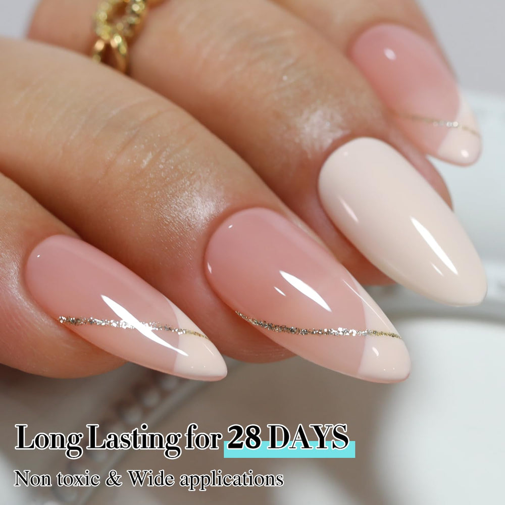 Base coat and top coat workflow with Double Rhythm gel polish.